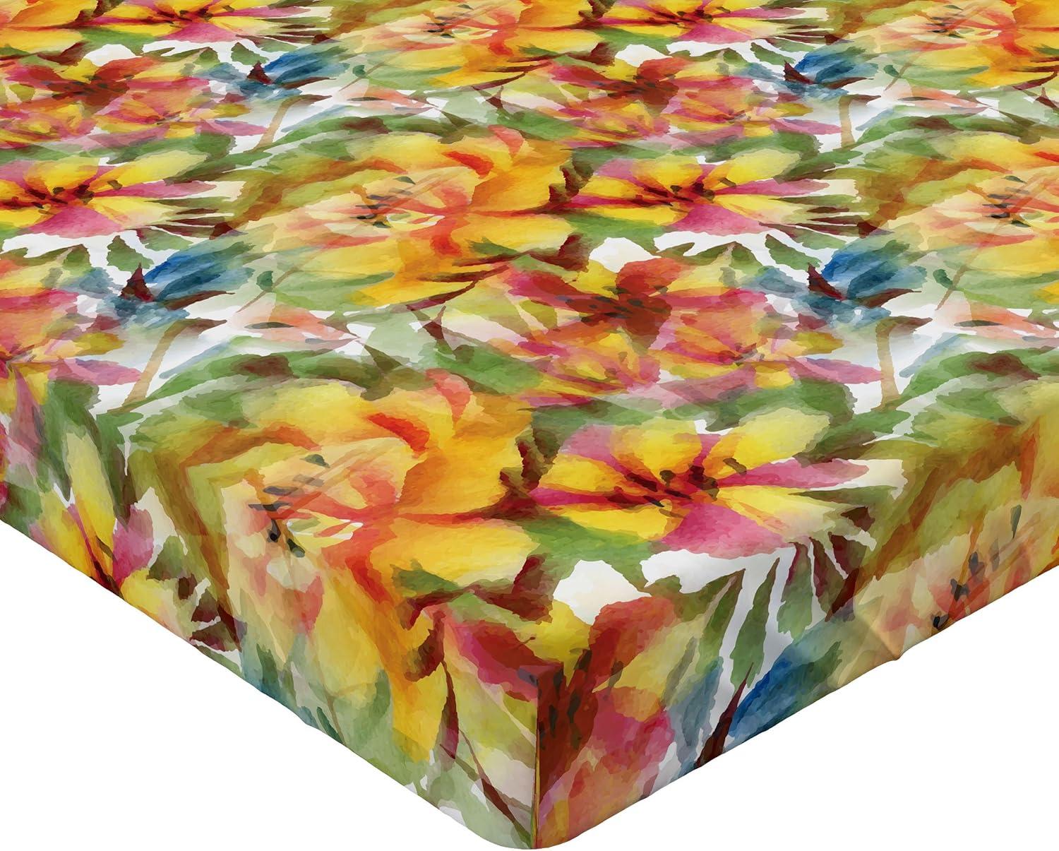 imageAmbesonne Floral Fitted Sheet Realistic Painting Print A Million Roses to My Love Valentines Day Decorative Soft Bedding AllRound Elastic Pocket California King Pale Pink Dark Pink and EcruMustard Pale Olive Green