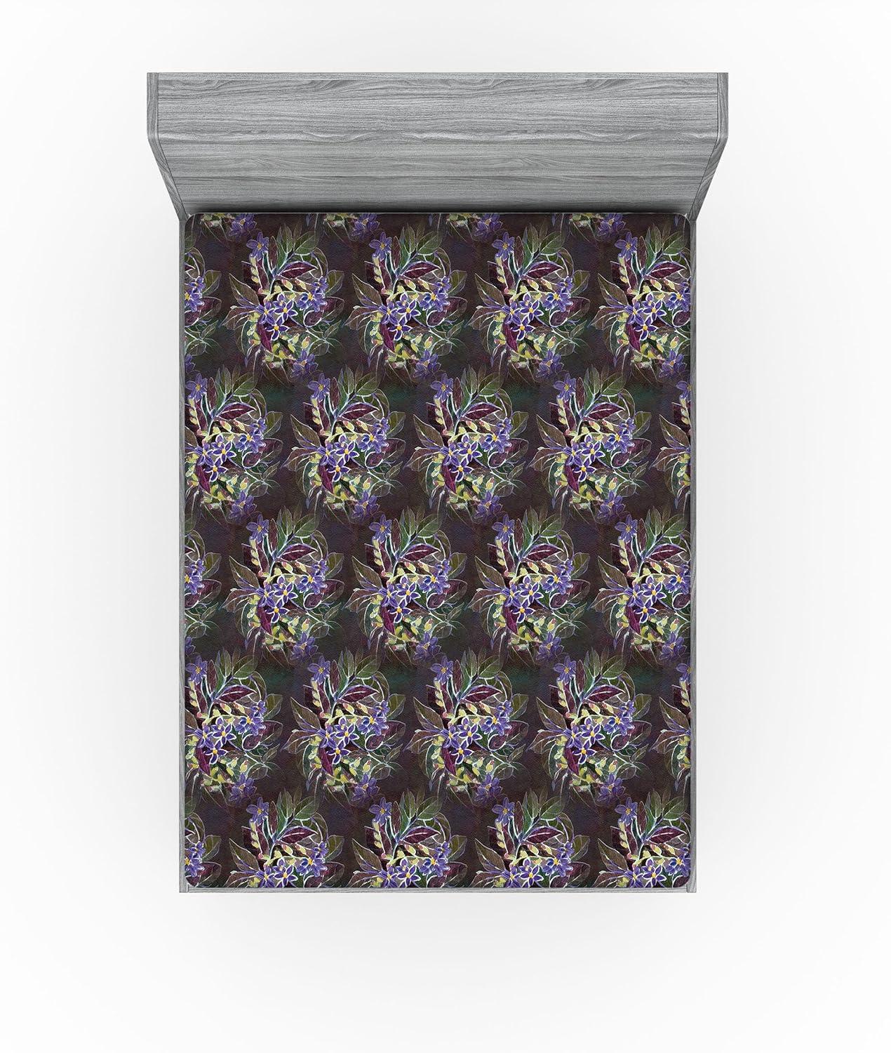 imageAmbesonne Floral Fitted Sheet Realistic Painting Print A Million Roses to My Love Valentines Day Decorative Soft Bedding AllRound Elastic Pocket California King Pale Pink Dark Pink and EcruLilac Plum and Laurel Green