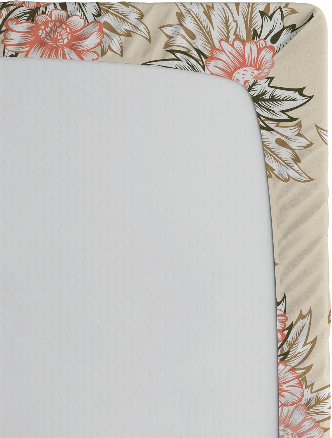 imageAmbesonne Floral Fitted Sheet Realistic Painting Print A Million Roses to My Love Valentines Day Decorative Soft Bedding AllRound Elastic Pocket California King Pale Pink Dark Pink and EcruBeige Coral and Dark Tan