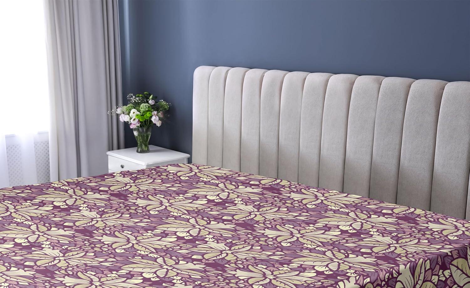 imageAmbesonne Floral Fitted Sheet Realistic Painting Print A Million Roses to My Love Valentines Day Decorative Soft Bedding AllRound Elastic Pocket California King Pale Pink Dark Pink and EcruEggplant Sage Green and Mauve