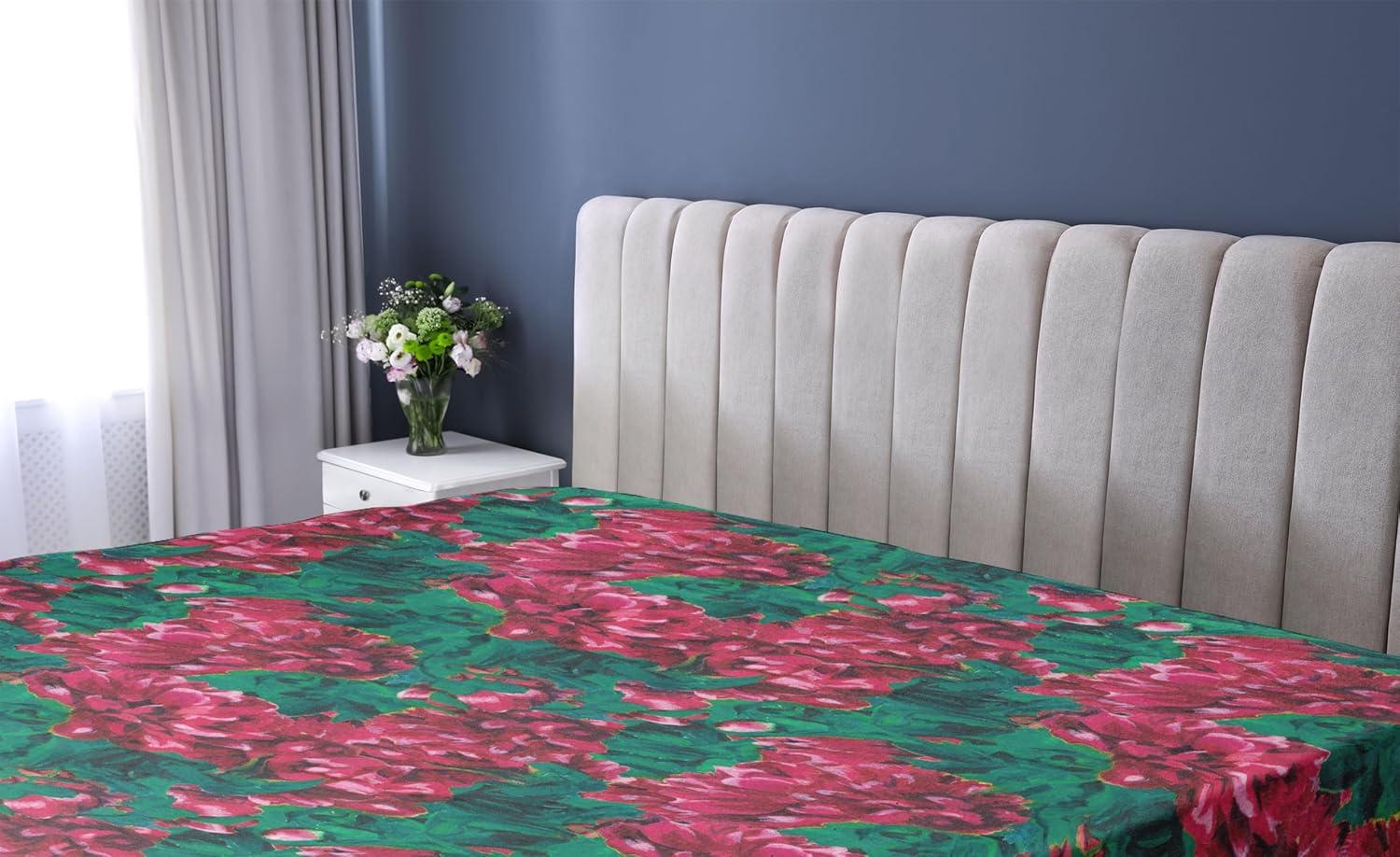 imageAmbesonne Floral Fitted Sheet Realistic Painting Print A Million Roses to My Love Valentines Day Decorative Soft Bedding AllRound Elastic Pocket California King Pale Pink Dark Pink and EcruRuby Pink and Forest Green