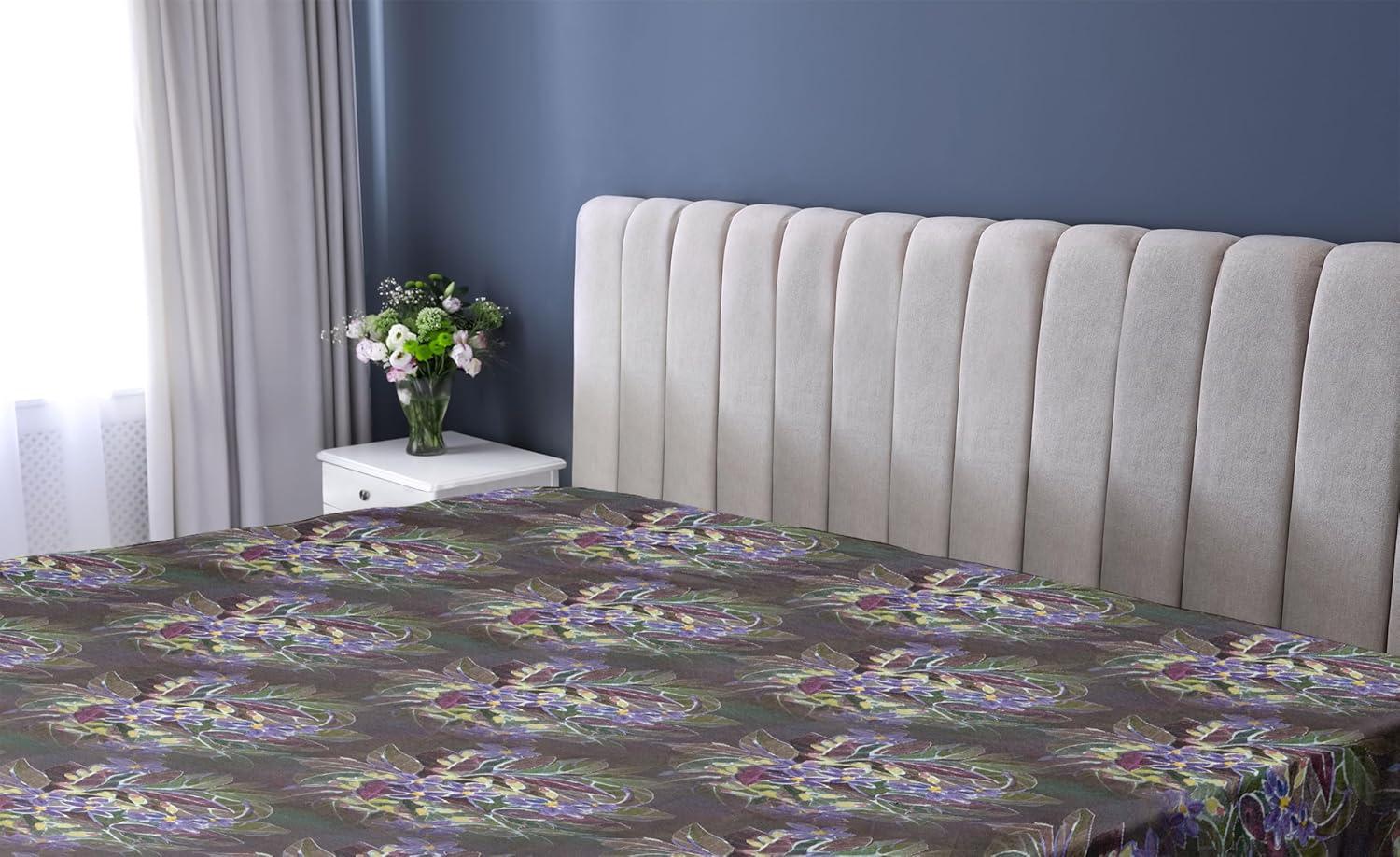 imageAmbesonne Floral Fitted Sheet Realistic Painting Print A Million Roses to My Love Valentines Day Decorative Soft Bedding AllRound Elastic Pocket California King Pale Pink Dark Pink and EcruLilac Plum and Laurel Green