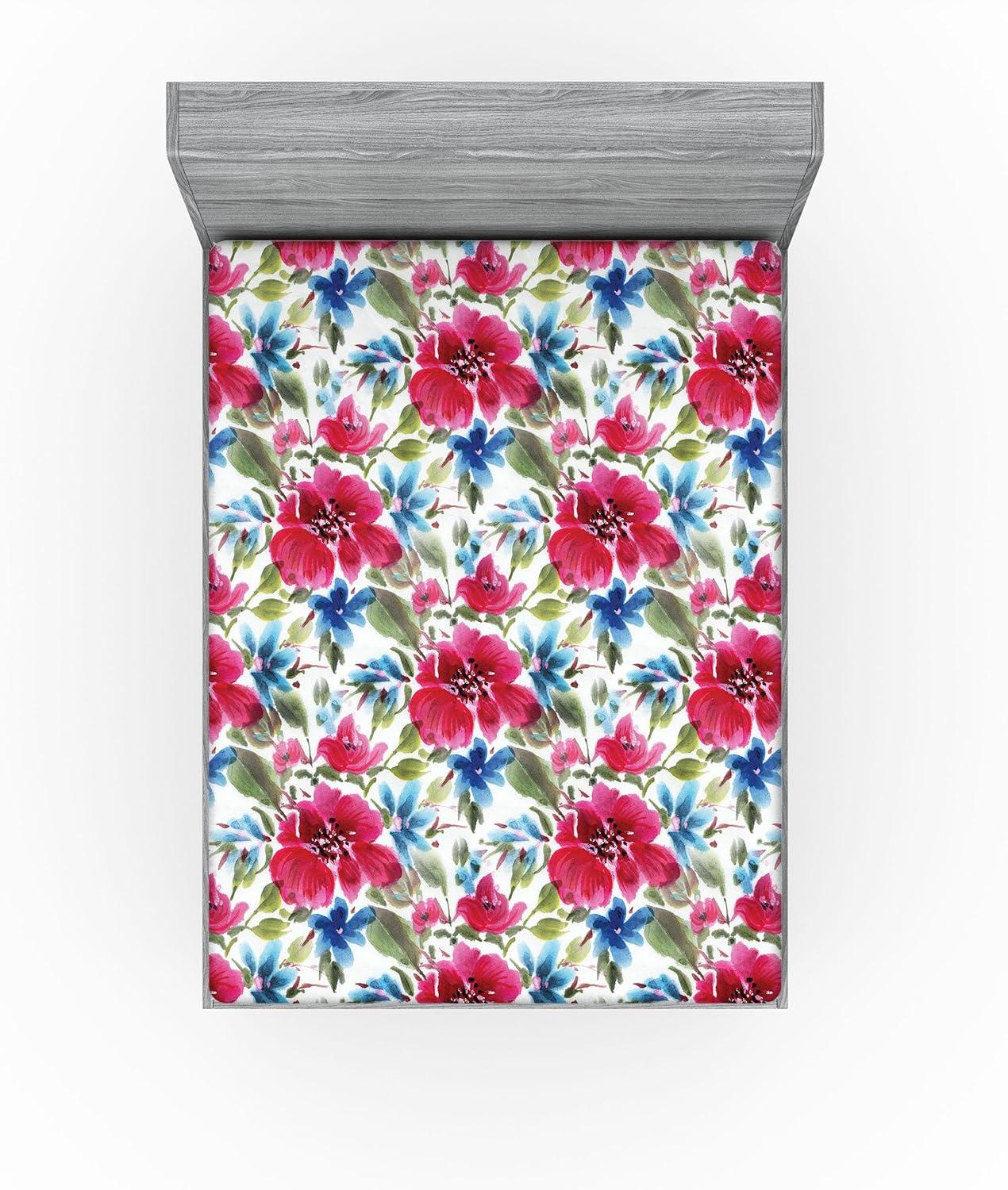 imageAmbesonne Floral Fitted Sheet Realistic Painting Print A Million Roses to My Love Valentines Day Decorative Soft Bedding AllRound Elastic Pocket California King Pale Pink Dark Pink and EcruPastel Pink Sage Green