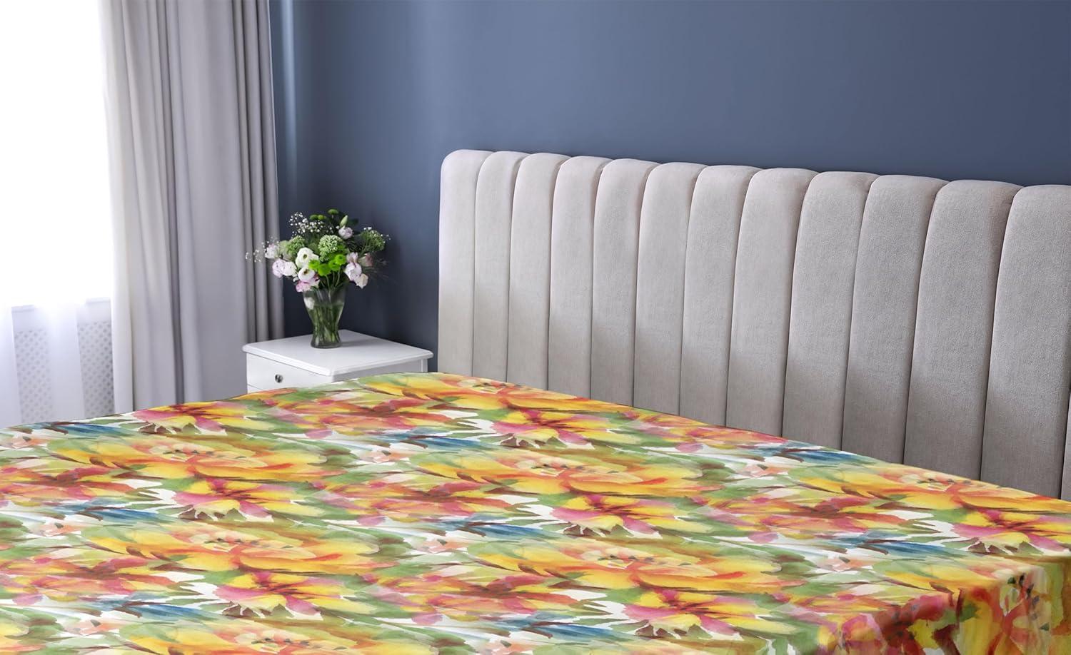 imageAmbesonne Floral Fitted Sheet Realistic Painting Print A Million Roses to My Love Valentines Day Decorative Soft Bedding AllRound Elastic Pocket California King Pale Pink Dark Pink and EcruMustard Pale Olive Green