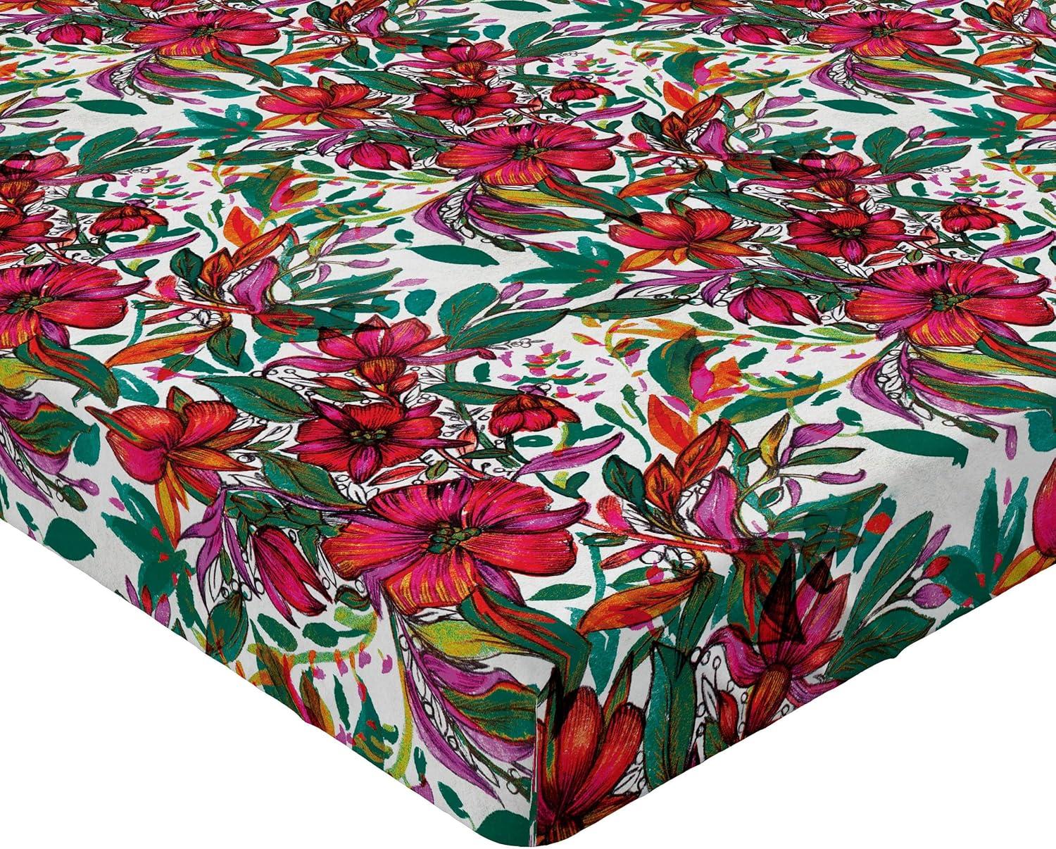 imageAmbesonne Floral Fitted Sheet Realistic Painting Print A Million Roses to My Love Valentines Day Decorative Soft Bedding AllRound Elastic Pocket California King Pale Pink Dark Pink and EcruRed Forest Green Coconut