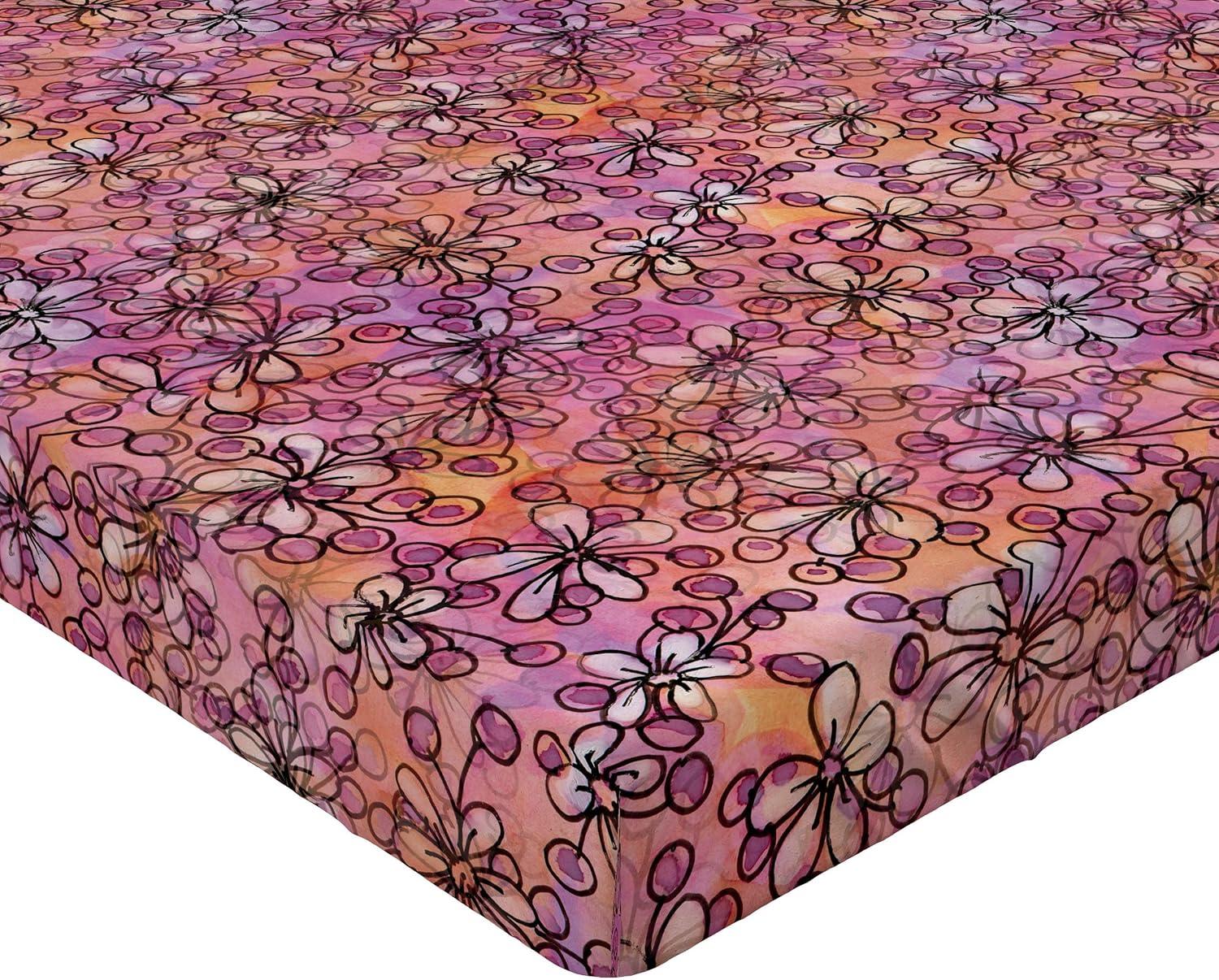 imageAmbesonne Floral Fitted Sheet Realistic Painting Print A Million Roses to My Love Valentines Day Decorative Soft Bedding AllRound Elastic Pocket California King Pale Pink Dark Pink and EcruLavender Salmon and Pink