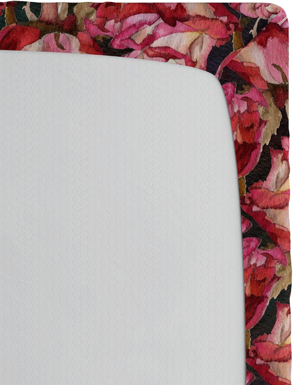 imageAmbesonne Floral Fitted Sheet Realistic Painting Print A Million Roses to My Love Valentines Day Decorative Soft Bedding AllRound Elastic Pocket California King Pale Pink Dark Pink and EcruPale Pink Dark Pink and Ecru