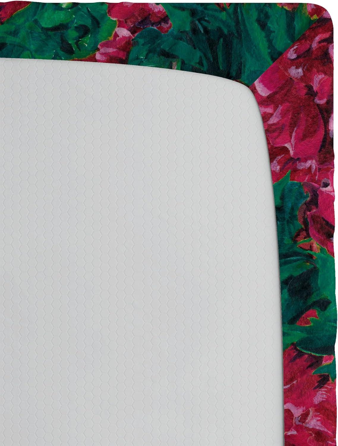 imageAmbesonne Floral Fitted Sheet Realistic Painting Print A Million Roses to My Love Valentines Day Decorative Soft Bedding AllRound Elastic Pocket California King Pale Pink Dark Pink and EcruRuby Pink and Forest Green