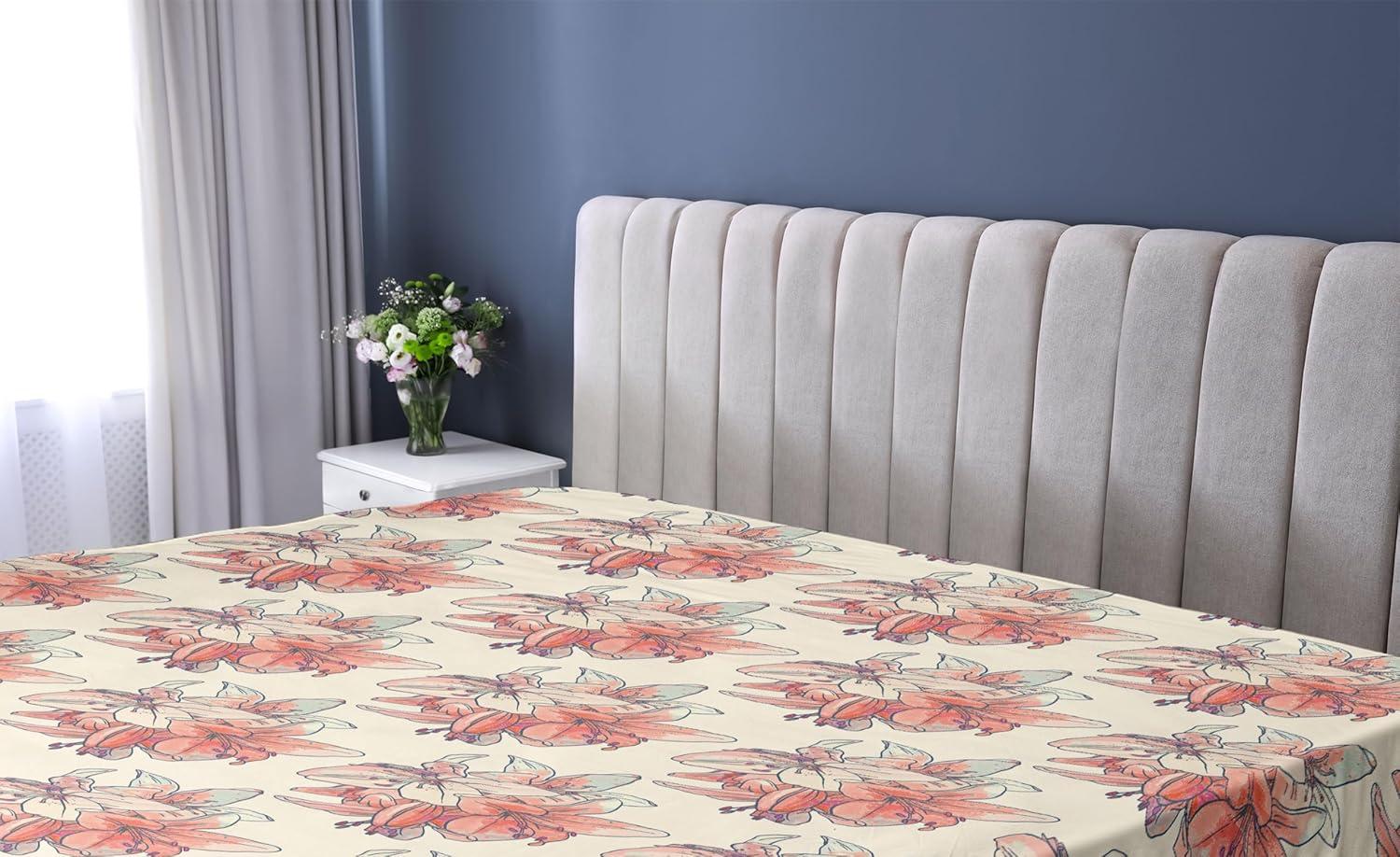 imageAmbesonne Floral Fitted Sheet Realistic Painting Print A Million Roses to My Love Valentines Day Decorative Soft Bedding AllRound Elastic Pocket California King Pale Pink Dark Pink and EcruCoral Coral and Pale Grey