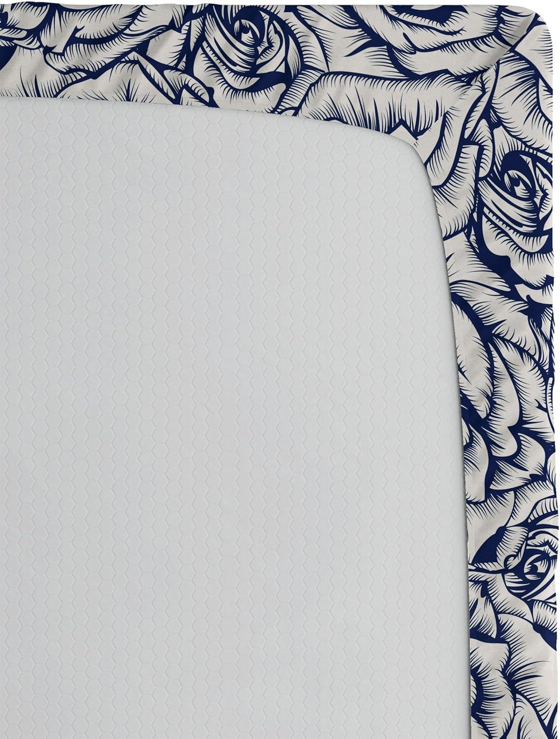 imageAmbesonne Floral Fitted Sheet Realistic Painting Print A Million Roses to My Love Valentines Day Decorative Soft Bedding AllRound Elastic Pocket California King Pale Pink Dark Pink and EcruCoconut and Dark Indigo