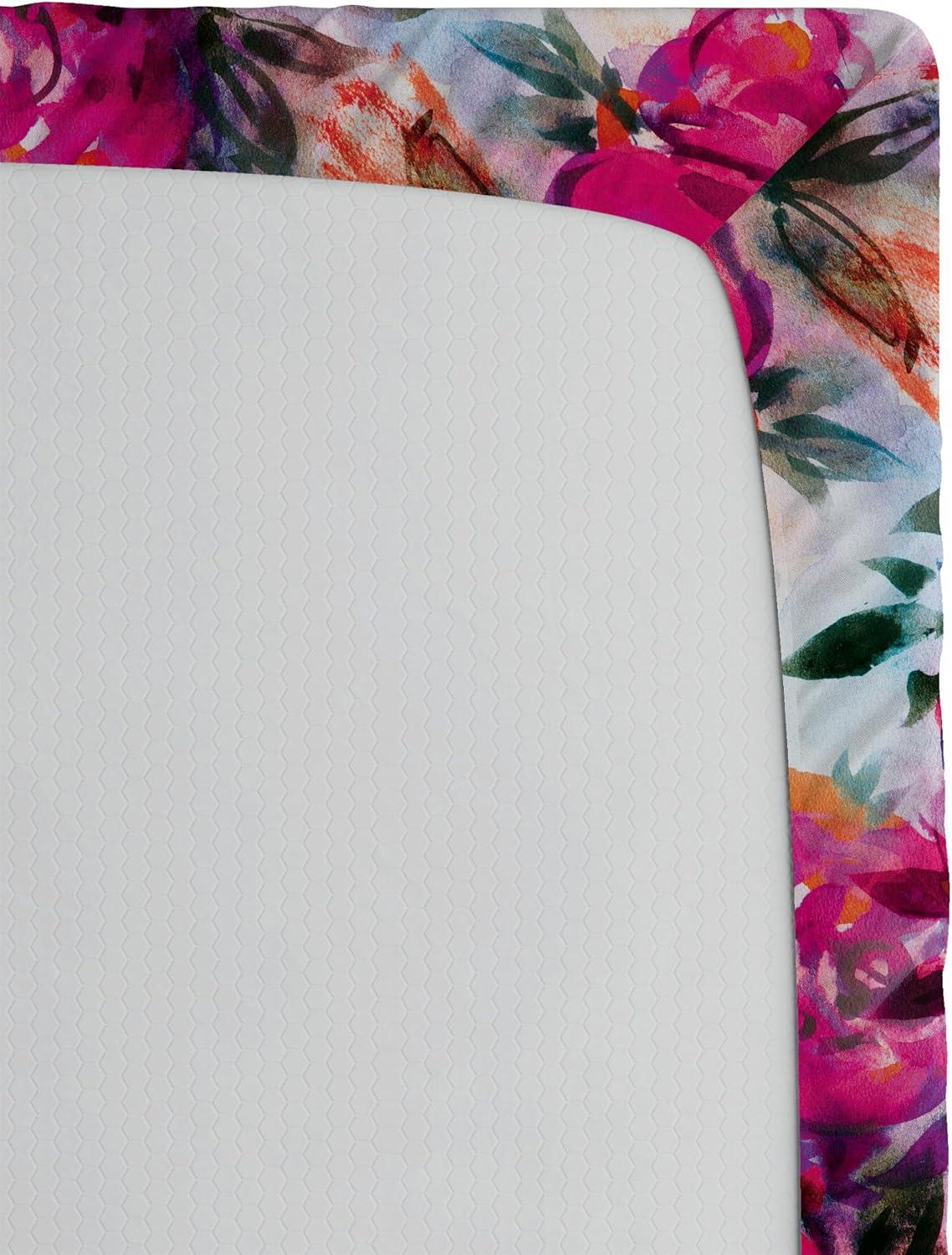 imageAmbesonne Floral Fitted Sheet Realistic Painting Print A Million Roses to My Love Valentines Day Decorative Soft Bedding AllRound Elastic Pocket California King Pale Pink Dark Pink and EcruMagenta Army Green White
