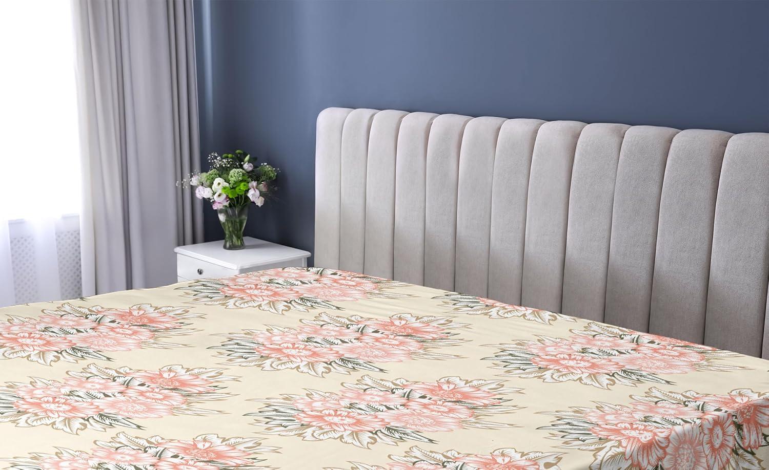 imageAmbesonne Floral Fitted Sheet Realistic Painting Print A Million Roses to My Love Valentines Day Decorative Soft Bedding AllRound Elastic Pocket California King Pale Pink Dark Pink and EcruBeige Coral and Dark Tan