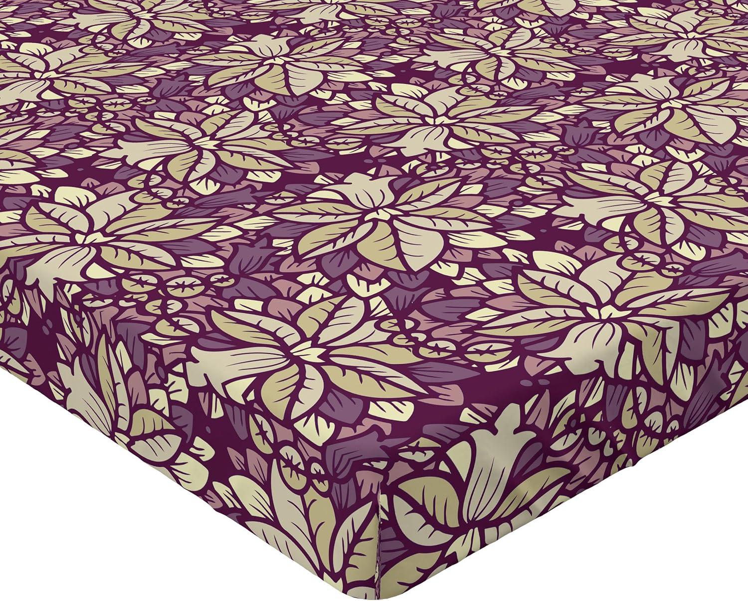 imageAmbesonne Floral Fitted Sheet Realistic Painting Print A Million Roses to My Love Valentines Day Decorative Soft Bedding AllRound Elastic Pocket California King Pale Pink Dark Pink and EcruEggplant Sage Green and Mauve
