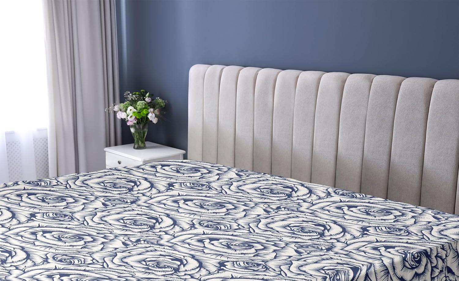 imageAmbesonne Floral Fitted Sheet Realistic Painting Print A Million Roses to My Love Valentines Day Decorative Soft Bedding AllRound Elastic Pocket California King Pale Pink Dark Pink and EcruCoconut and Dark Indigo