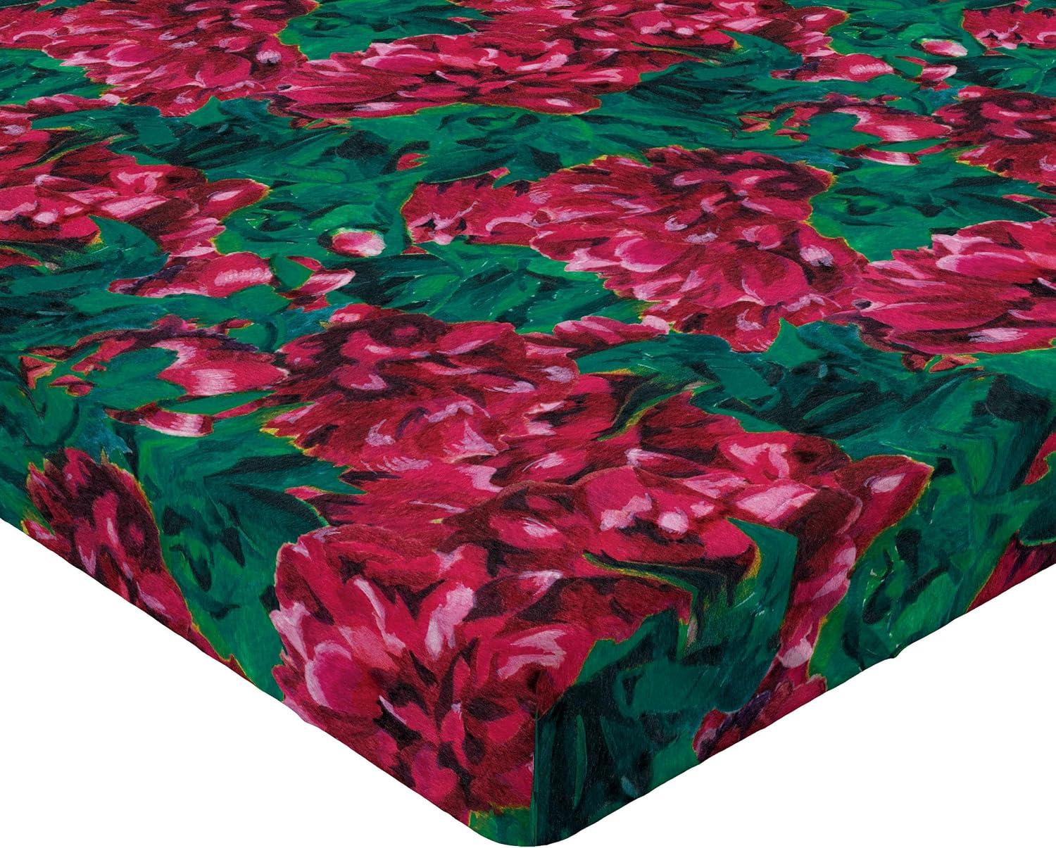 imageAmbesonne Floral Fitted Sheet Realistic Painting Print A Million Roses to My Love Valentines Day Decorative Soft Bedding AllRound Elastic Pocket California King Pale Pink Dark Pink and EcruRuby Pink and Forest Green