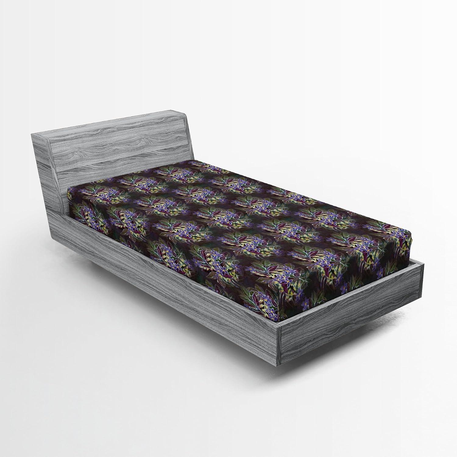 imageAmbesonne Floral Fitted Sheet Realistic Painting Print A Million Roses to My Love Valentines Day Decorative Soft Bedding AllRound Elastic Pocket California King Pale Pink Dark Pink and EcruLilac Plum and Laurel Green