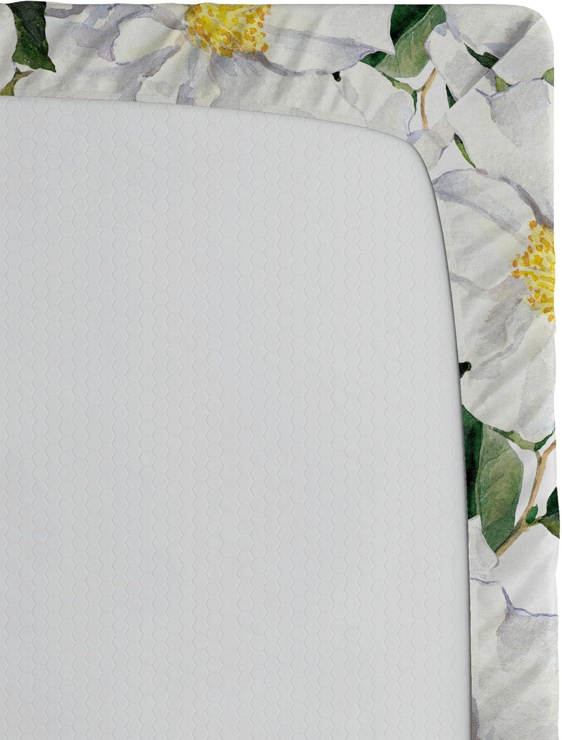 imageAmbesonne Floral Fitted Sheet Romantic Concept Art Featuring Rose Flowers Hearts Leaves Valentine Decorative Soft Fabric Bedding AllRound Elastic Pocket Queen Size Pastel Pink and Fern GreenReseda Green and Earth Yellow