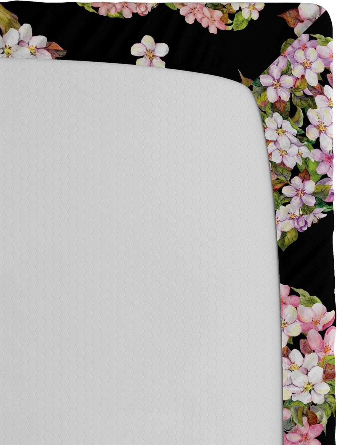 imageAmbesonne Floral Fitted Sheet Romantic Concept Art Featuring Rose Flowers Hearts Leaves Valentine Decorative Soft Fabric Bedding AllRound Elastic Pocket Queen Size Pastel Pink and Fern GreenSage Green and Soft Pink