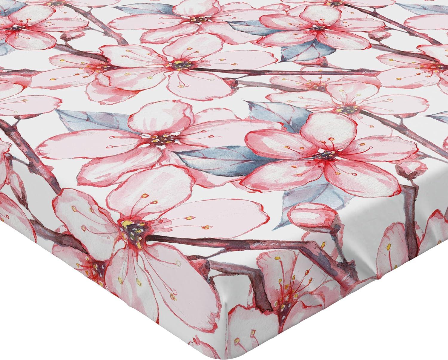 imageAmbesonne Floral Fitted Sheet Romantic Concept Art Featuring Rose Flowers Hearts Leaves Valentine Decorative Soft Fabric Bedding AllRound Elastic Pocket Queen Size Pastel Pink and Fern GreenDark Pink and Soft Blue