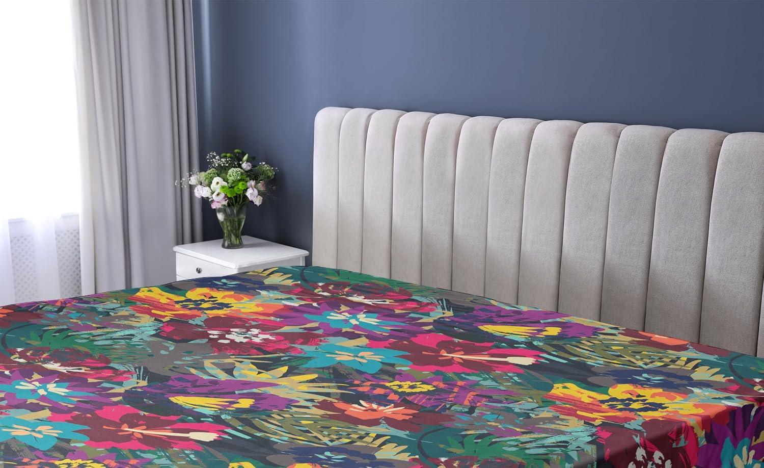 imageAmbesonne Floral Fitted Sheet Valentines Day Concept Art Pastel Repetitive Roses Pattern Plot Decorative Soft Bedding AllRound Elastic Pocket California King Dark Pink Blush and WhiteSea Blue Dark Magenta