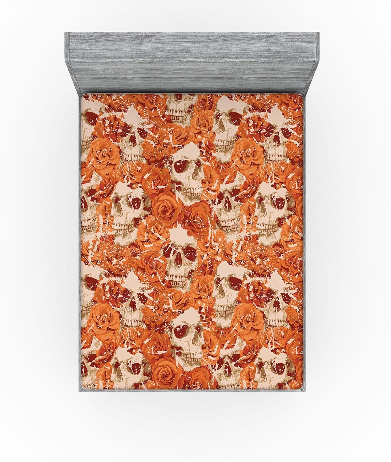 imageAmbesonne Floral Fitted Sheet Valentines Day Concept Art Pastel Repetitive Roses Pattern Plot Decorative Soft Bedding AllRound Elastic Pocket California King Dark Pink Blush and WhiteDark Peach Beige Paprika