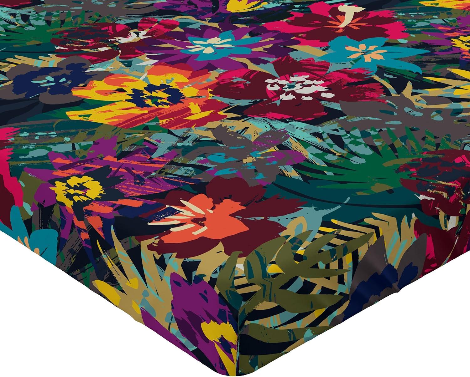 imageAmbesonne Floral Fitted Sheet Valentines Day Concept Art Pastel Repetitive Roses Pattern Plot Decorative Soft Bedding AllRound Elastic Pocket California King Dark Pink Blush and WhiteSea Blue Dark Magenta