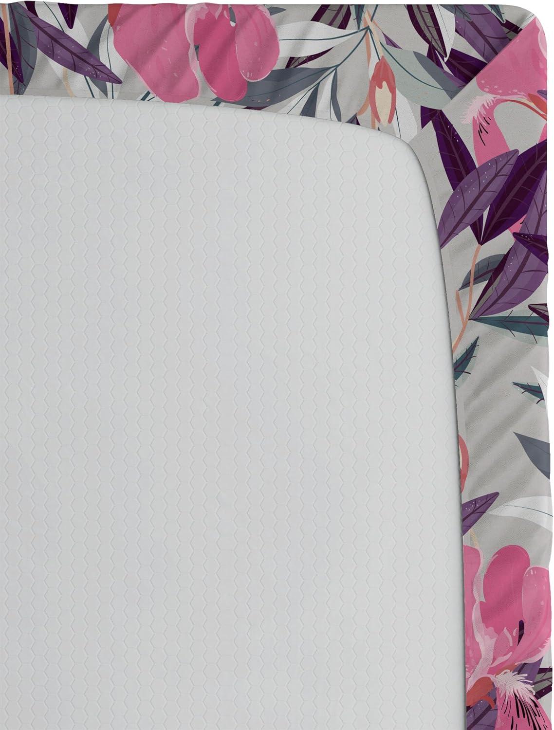 imageAmbesonne Floral Fitted Sheet Valentines Day Concept Art Pastel Repetitive Roses Pattern Plot Decorative Soft Bedding AllRound Elastic Pocket California King Dark Pink Blush and WhitePink Violet and Pale Grey