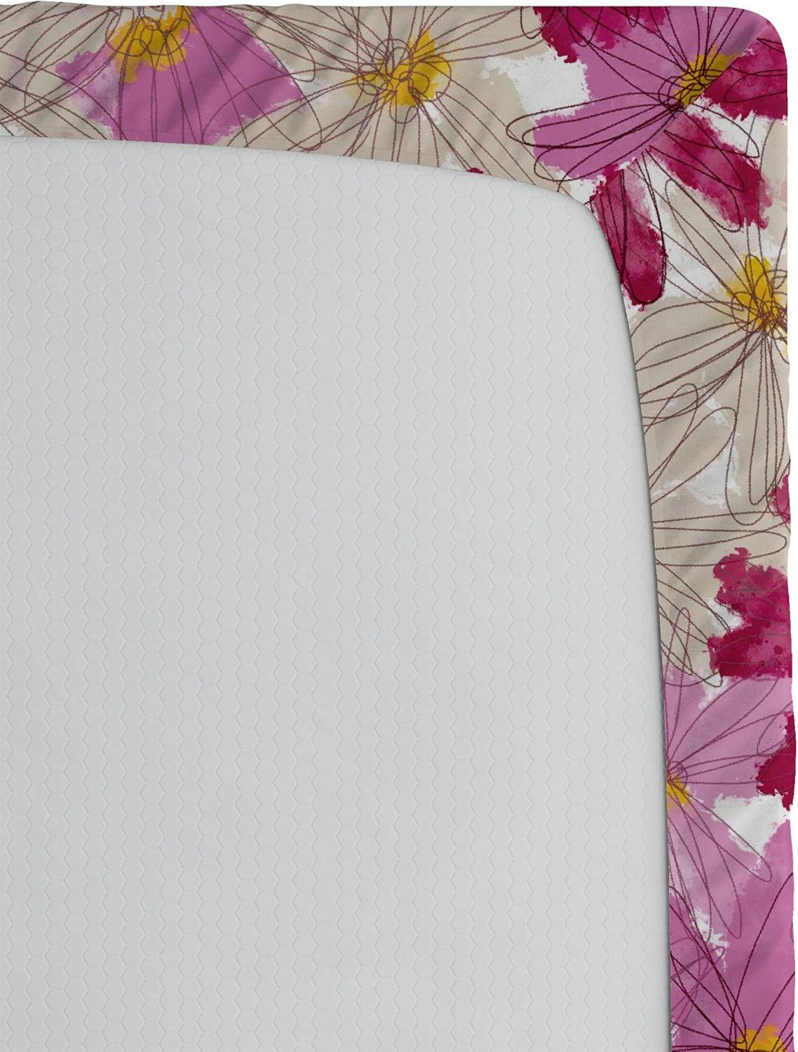 imageAmbesonne Floral Fitted Sheet Valentines Day Concept Art Pastel Repetitive Roses Pattern Plot Decorative Soft Bedding AllRound Elastic Pocket California King Dark Pink Blush and WhiteEggshell Magenta Pink