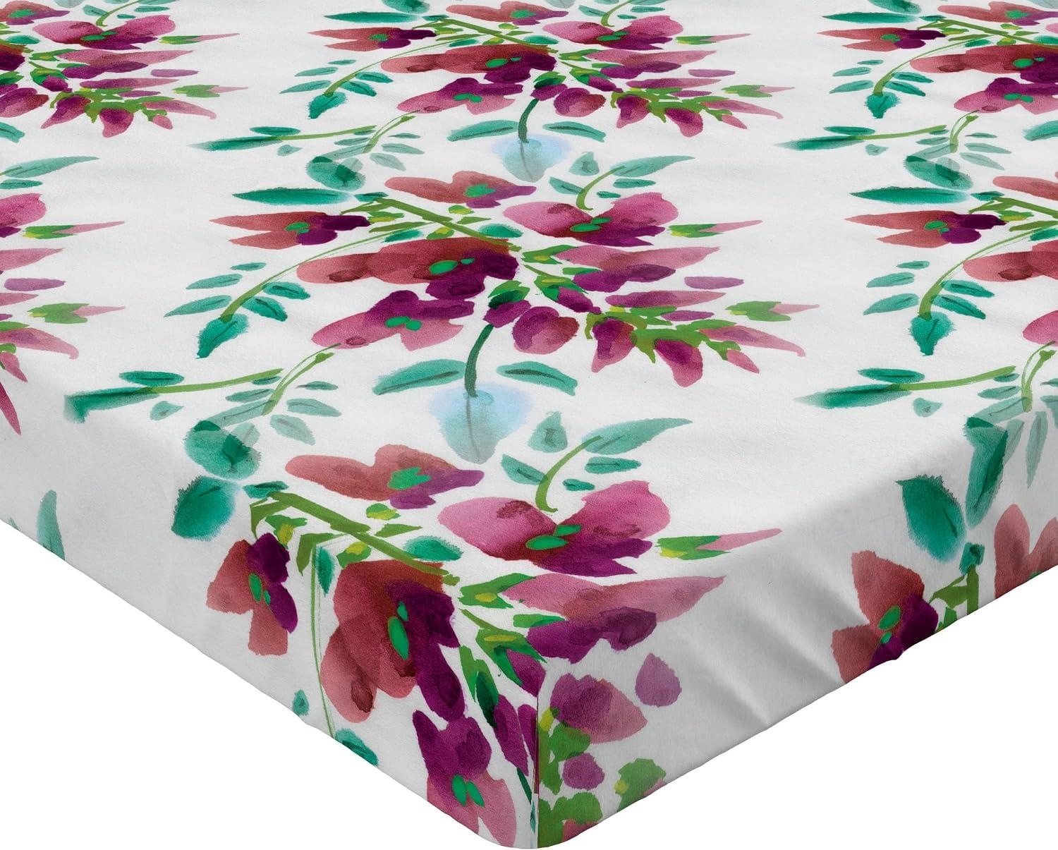 imageAmbesonne Floral Fitted Sheet Valentines Day Theme Grunge Style Repetitive Rose Flowers Abstract Decorative Soft Bedding AllRound Elastic Pocket California King Pale Fuchsia and SepiaPistachio Green and Ruby