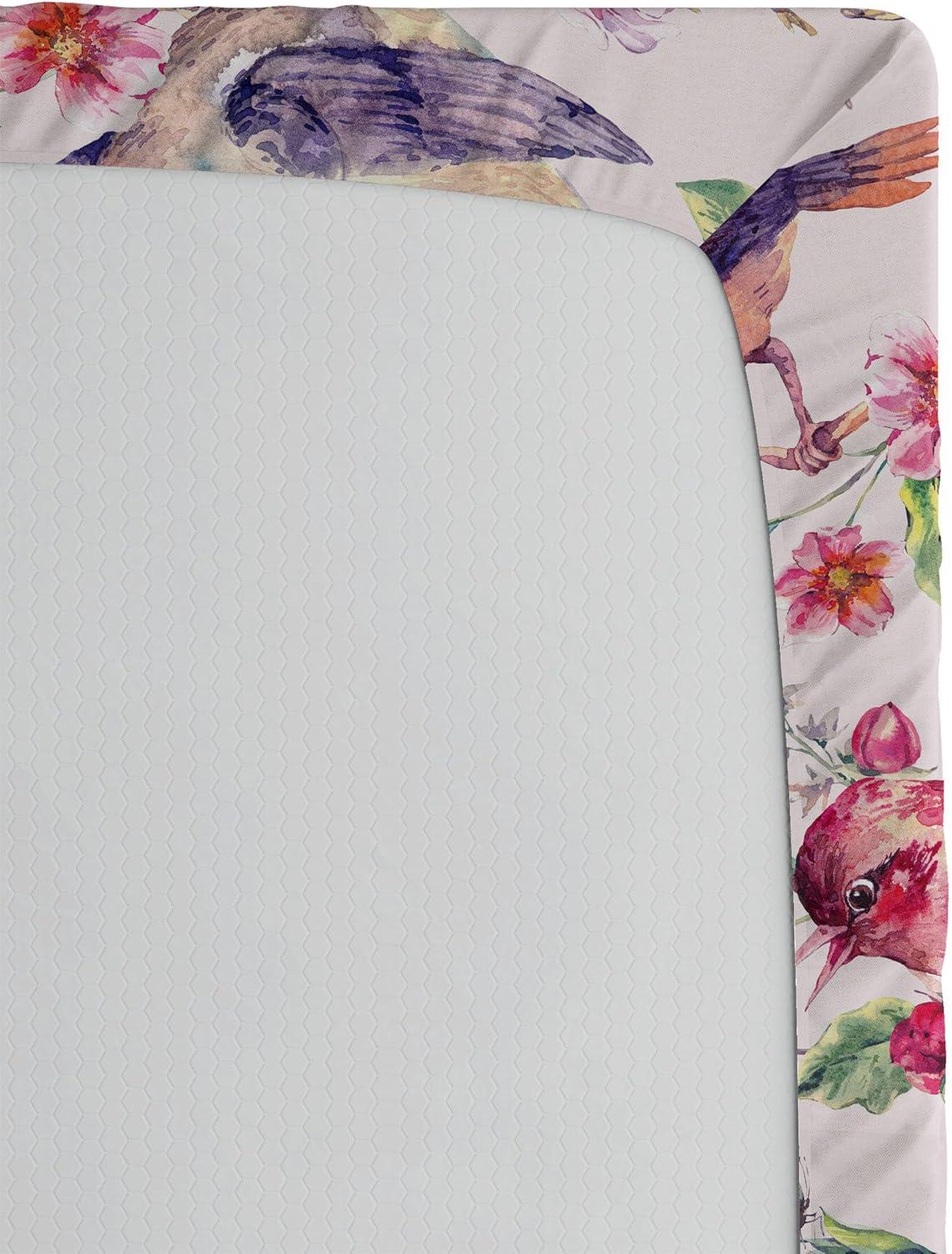imageAmbesonne Floral Fitted Sheet Valentines Day Theme Grunge Style Repetitive Rose Flowers Abstract Decorative Soft Bedding AllRound Elastic Pocket California King Pale Fuchsia and SepiaPastel Pink and Sage Green