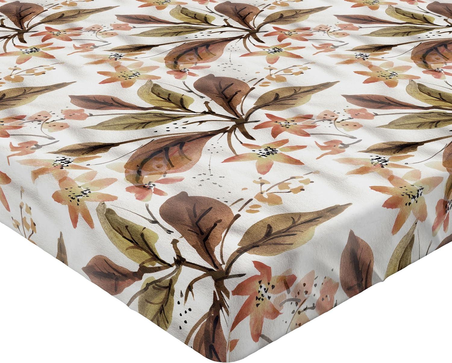imageAmbesonne Floral Fitted Sheet Valentines Day Theme Grunge Style Repetitive Rose Flowers Abstract Decorative Soft Bedding AllRound Elastic Pocket California King Pale Fuchsia and SepiaBurnt Sienna Sand Brown