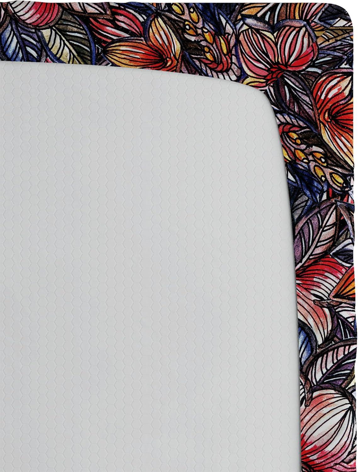 imageAmbesonne Floral Fitted Sheet Valentines Day Theme Grunge Style Repetitive Rose Flowers Abstract Decorative Soft Bedding AllRound Elastic Pocket California King Pale Fuchsia and SepiaScarlet and Lavender Blue