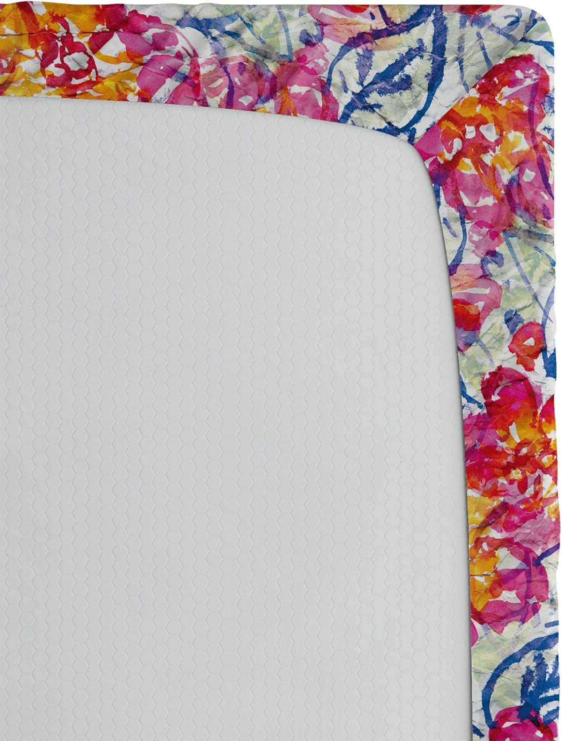 imageAmbesonne Floral Fitted Sheet Valentines Day Theme Grunge Style Repetitive Rose Flowers Abstract Decorative Soft Bedding AllRound Elastic Pocket California King Pale Fuchsia and SepiaHot Pink and Blue Violet