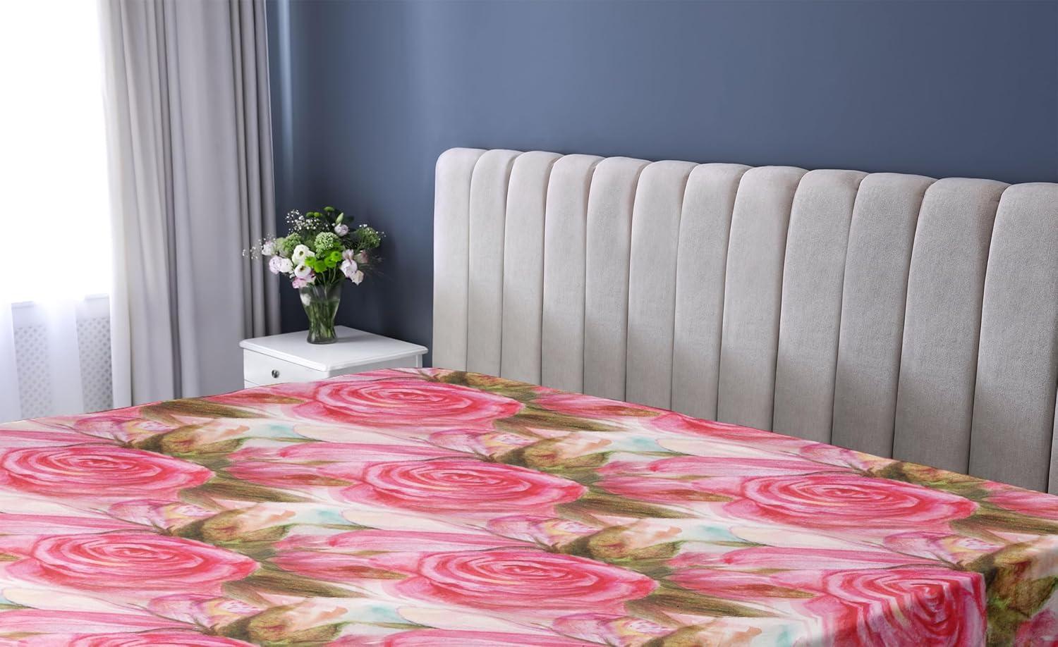 imageAmbesonne Floral Fitted Sheet Valentines Day Theme Grunge Style Repetitive Rose Flowers Abstract Decorative Soft Bedding AllRound Elastic Pocket California King Pale Fuchsia and SepiaDark Coral Khaki Green