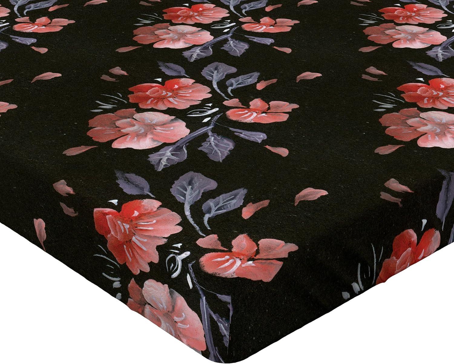 imageAmbesonne Floral Fitted Sheet Valentines Day Theme Grunge Style Repetitive Rose Flowers Abstract Decorative Soft Bedding AllRound Elastic Pocket California King Pale Fuchsia and SepiaPaprika and Dark Olive Green