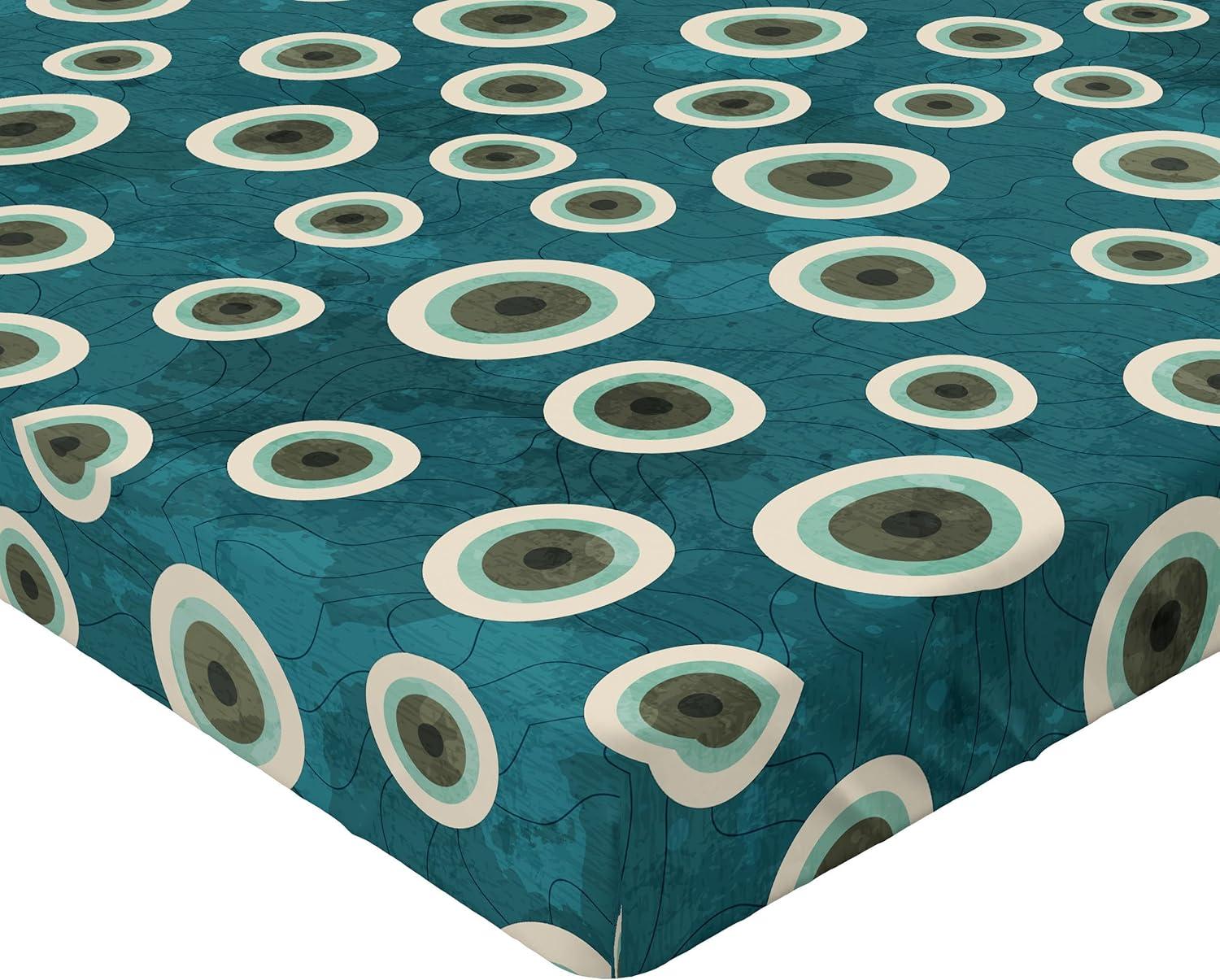 imageAmbesonne Floral Fitted Sheet Valentines Day Theme Grunge Style Repetitive Rose Flowers Abstract Decorative Soft Bedding AllRound Elastic Pocket California King Pale Fuchsia and SepiaDark Cadet Blue and Brown