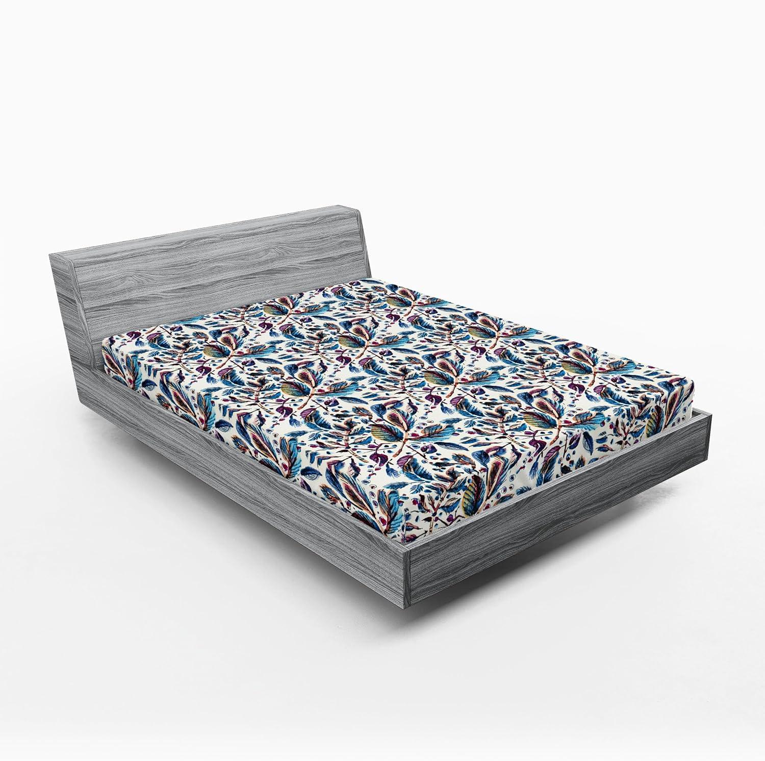 imageAmbesonne Floral Fitted Sheet Valentines Day Theme Grunge Style Repetitive Rose Flowers Abstract Decorative Soft Bedding AllRound Elastic Pocket California King Pale Fuchsia and SepiaMaroon and Dark Blue Grey