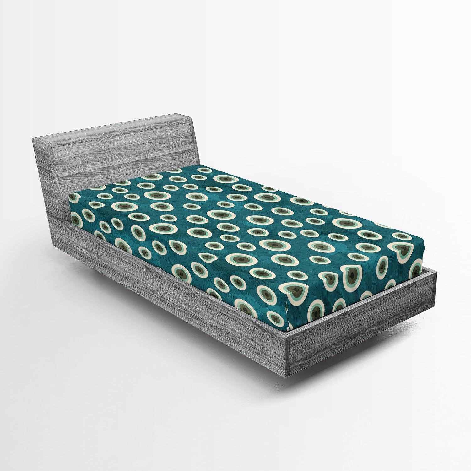 imageAmbesonne Floral Fitted Sheet Valentines Day Theme Grunge Style Repetitive Rose Flowers Abstract Decorative Soft Bedding AllRound Elastic Pocket California King Pale Fuchsia and SepiaDark Cadet Blue and Brown