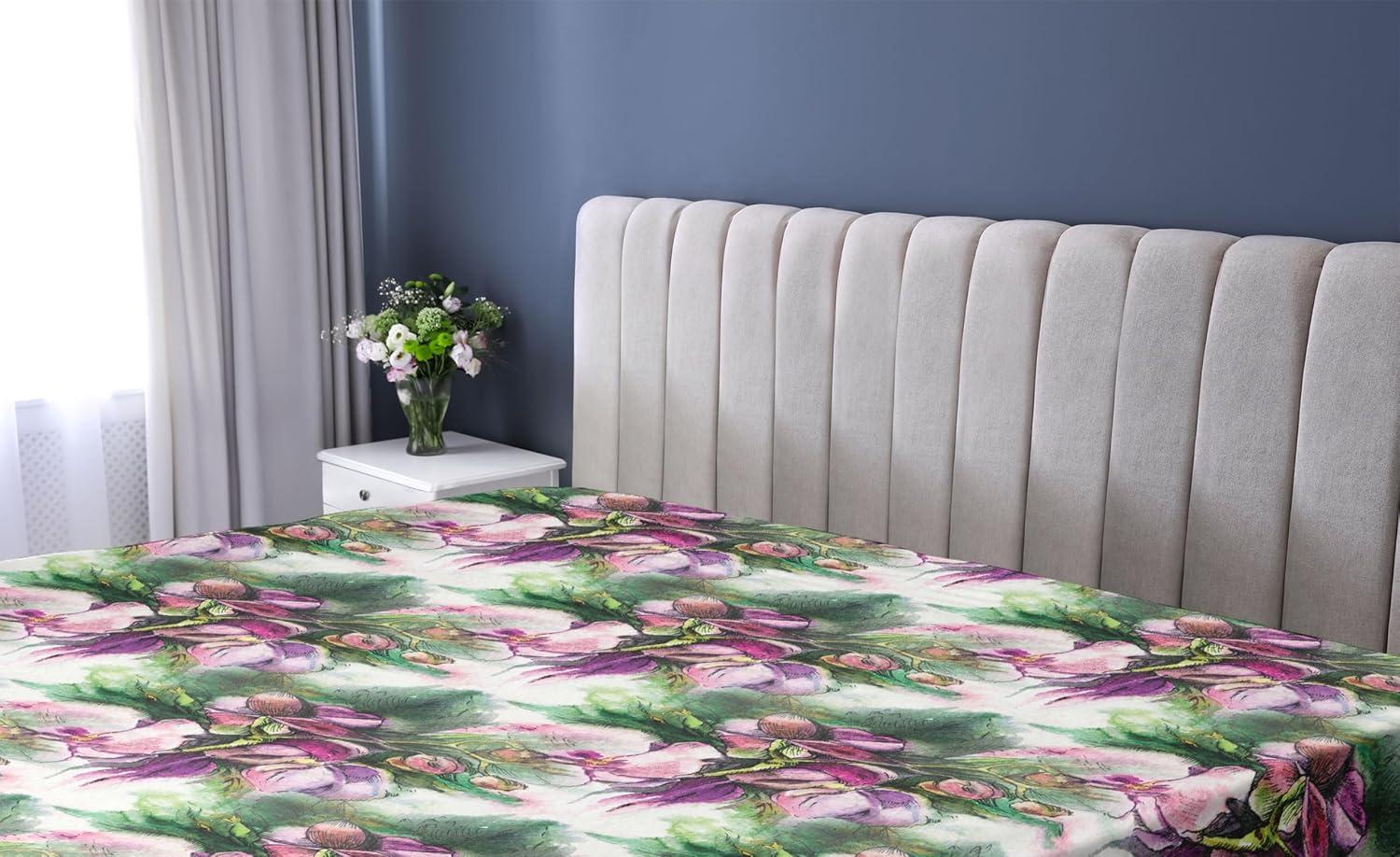imageAmbesonne Floral Fitted Sheet Valentines Day Theme Grunge Style Repetitive Rose Flowers Abstract Decorative Soft Bedding AllRound Elastic Pocket California King Pale Fuchsia and SepiaPale Ruby and Reseda Green