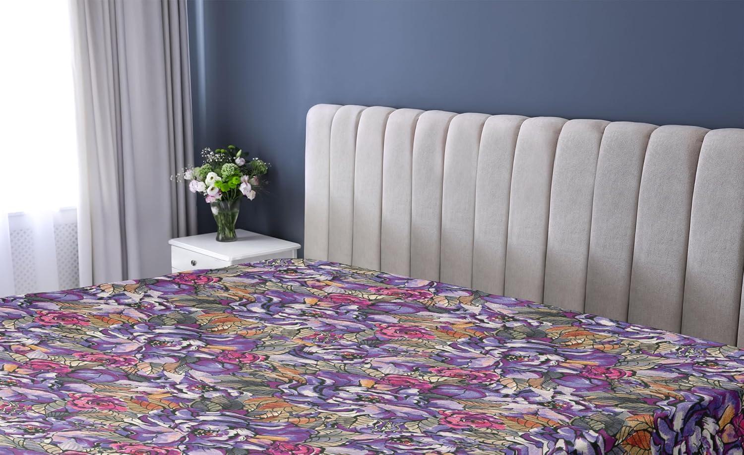 imageAmbesonne Floral Fitted Sheet Valentines Day Theme Grunge Style Repetitive Rose Flowers Abstract Decorative Soft Bedding AllRound Elastic Pocket California King Pale Fuchsia and SepiaPale Purple and Sage Green
