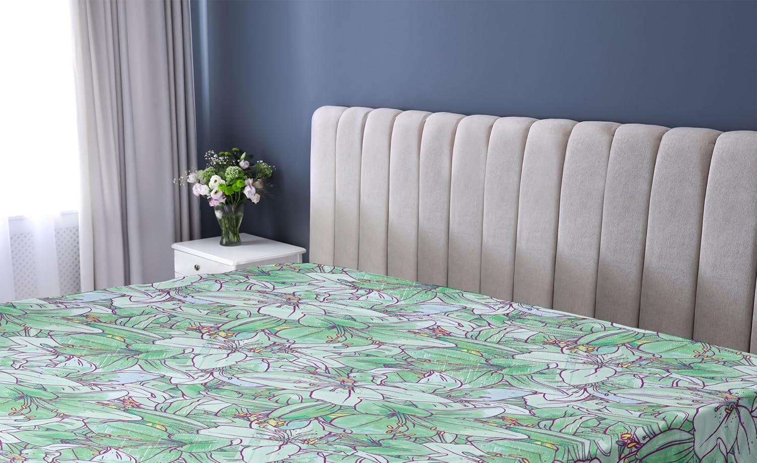 imageAmbesonne Floral Fitted Sheet Valentines Day Theme Grunge Style Repetitive Rose Flowers Abstract Decorative Soft Bedding AllRound Elastic Pocket California King Pale Fuchsia and SepiaPale Green and Earth Yellow