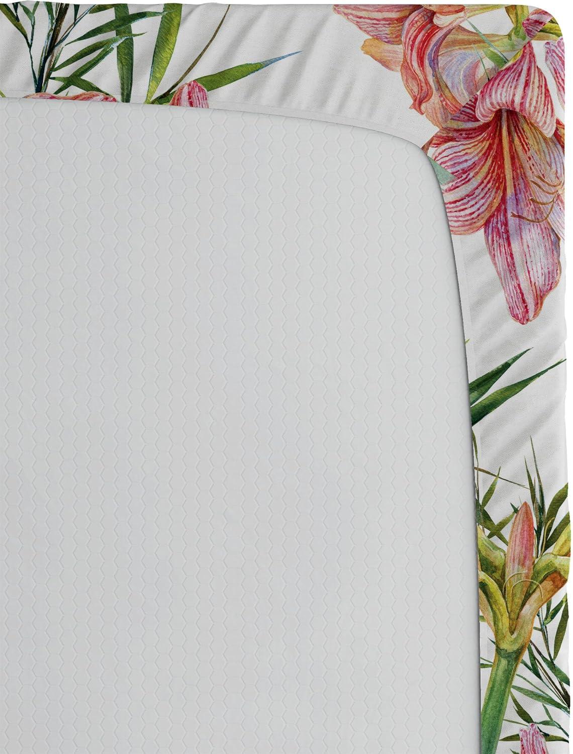 imageAmbesonne Floral Fitted Sheet Valentines Day Theme Grunge Style Repetitive Rose Flowers Abstract Decorative Soft Bedding AllRound Elastic Pocket California King Pale Fuchsia and SepiaRaspberry and Pistachio Green