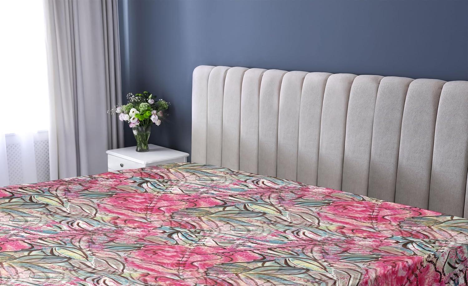 imageAmbesonne Floral Fitted Sheet Valentines Day Theme Grunge Style Repetitive Rose Flowers Abstract Decorative Soft Bedding AllRound Elastic Pocket California King Pale Fuchsia and SepiaDark Coral and Slate Blue