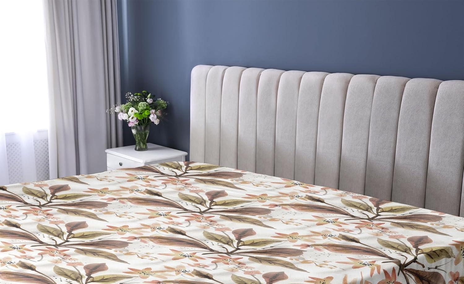 imageAmbesonne Floral Fitted Sheet Valentines Day Theme Grunge Style Repetitive Rose Flowers Abstract Decorative Soft Bedding AllRound Elastic Pocket California King Pale Fuchsia and SepiaBurnt Sienna Sand Brown