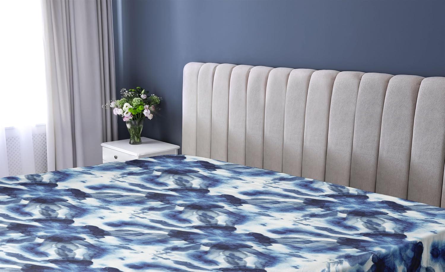 imageAmbesonne Floral Fitted Sheet Valentines Day Theme Grunge Style Repetitive Rose Flowers Abstract Decorative Soft Bedding AllRound Elastic Pocket California King Pale Fuchsia and SepiaDark Violet Blue and White