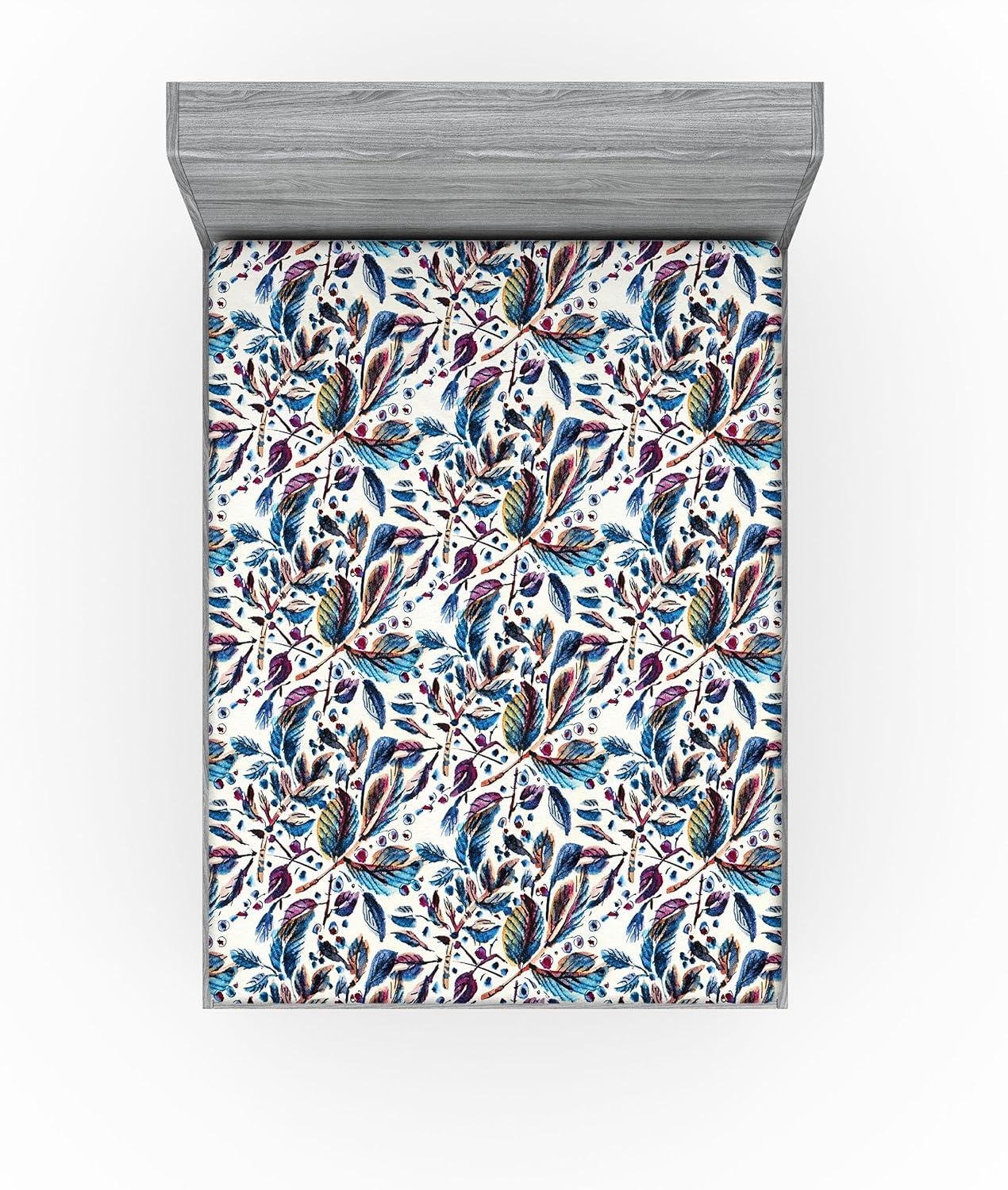 imageAmbesonne Floral Fitted Sheet Valentines Day Theme Grunge Style Repetitive Rose Flowers Abstract Decorative Soft Bedding AllRound Elastic Pocket California King Pale Fuchsia and SepiaMaroon and Dark Blue Grey