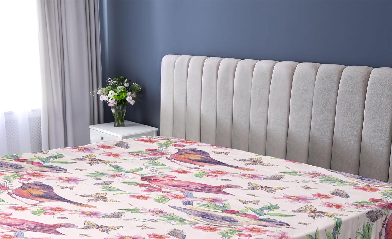 imageAmbesonne Floral Fitted Sheet Valentines Day Theme Grunge Style Repetitive Rose Flowers Abstract Decorative Soft Bedding AllRound Elastic Pocket California King Pale Fuchsia and SepiaPastel Pink and Sage Green