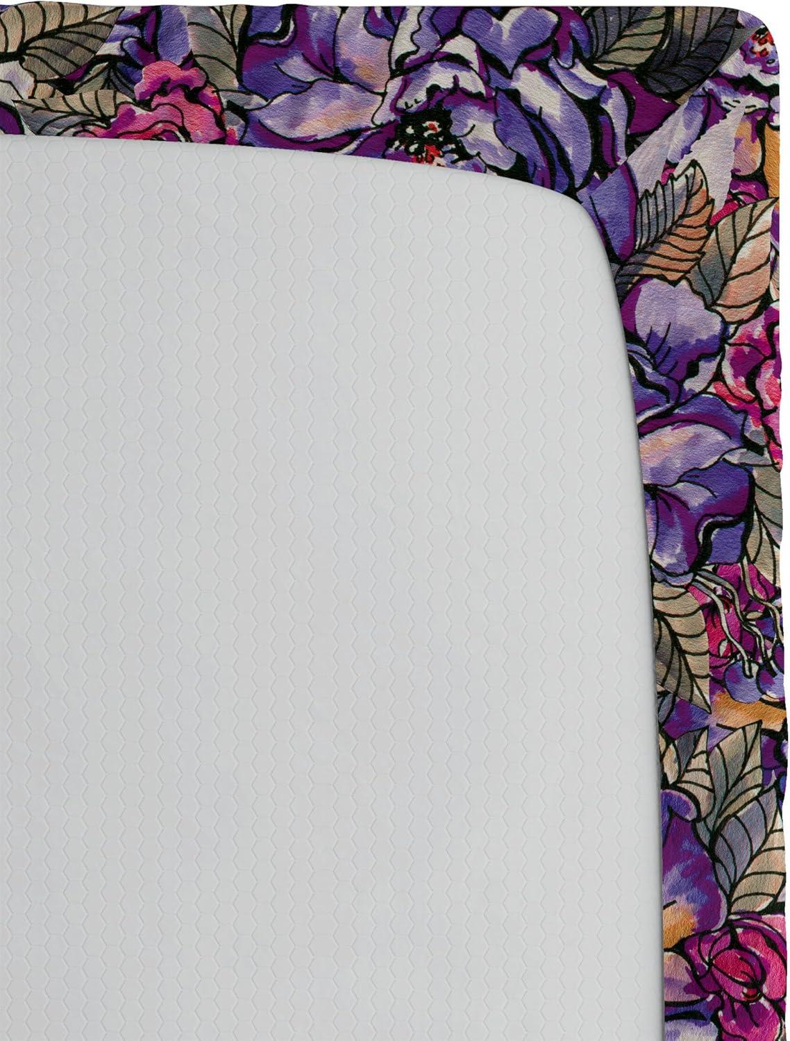 imageAmbesonne Floral Fitted Sheet Valentines Day Theme Grunge Style Repetitive Rose Flowers Abstract Decorative Soft Bedding AllRound Elastic Pocket California King Pale Fuchsia and SepiaPale Purple and Sage Green
