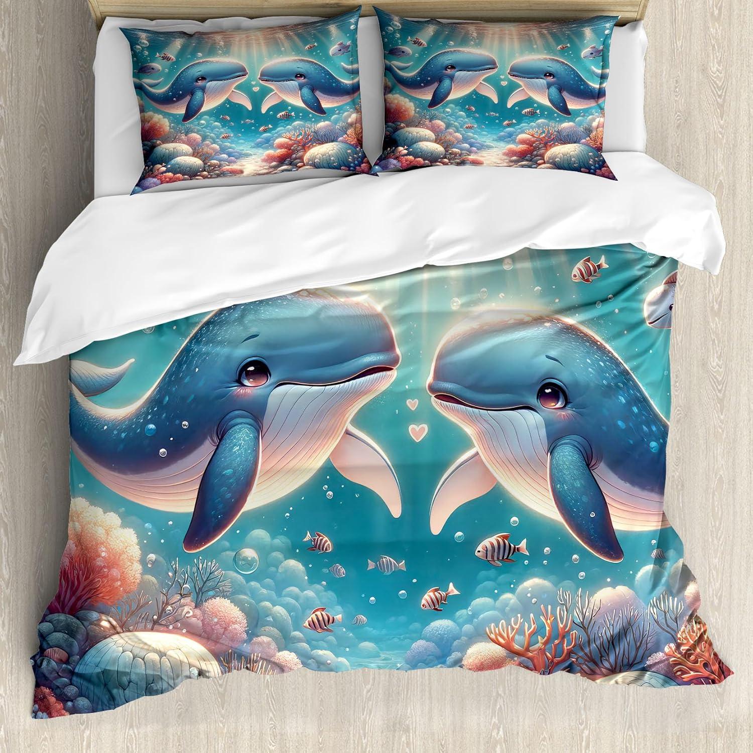 imageAmbesonne Floral Heart Duvet Cover Set Tenderness of Romantic Garden Ivy Branches and Roses Valentines Day Decorative 3 Piece Bedding Set with 2 Pillow Shams Queen Size Laurel Green and PinkSea Blue and Coral