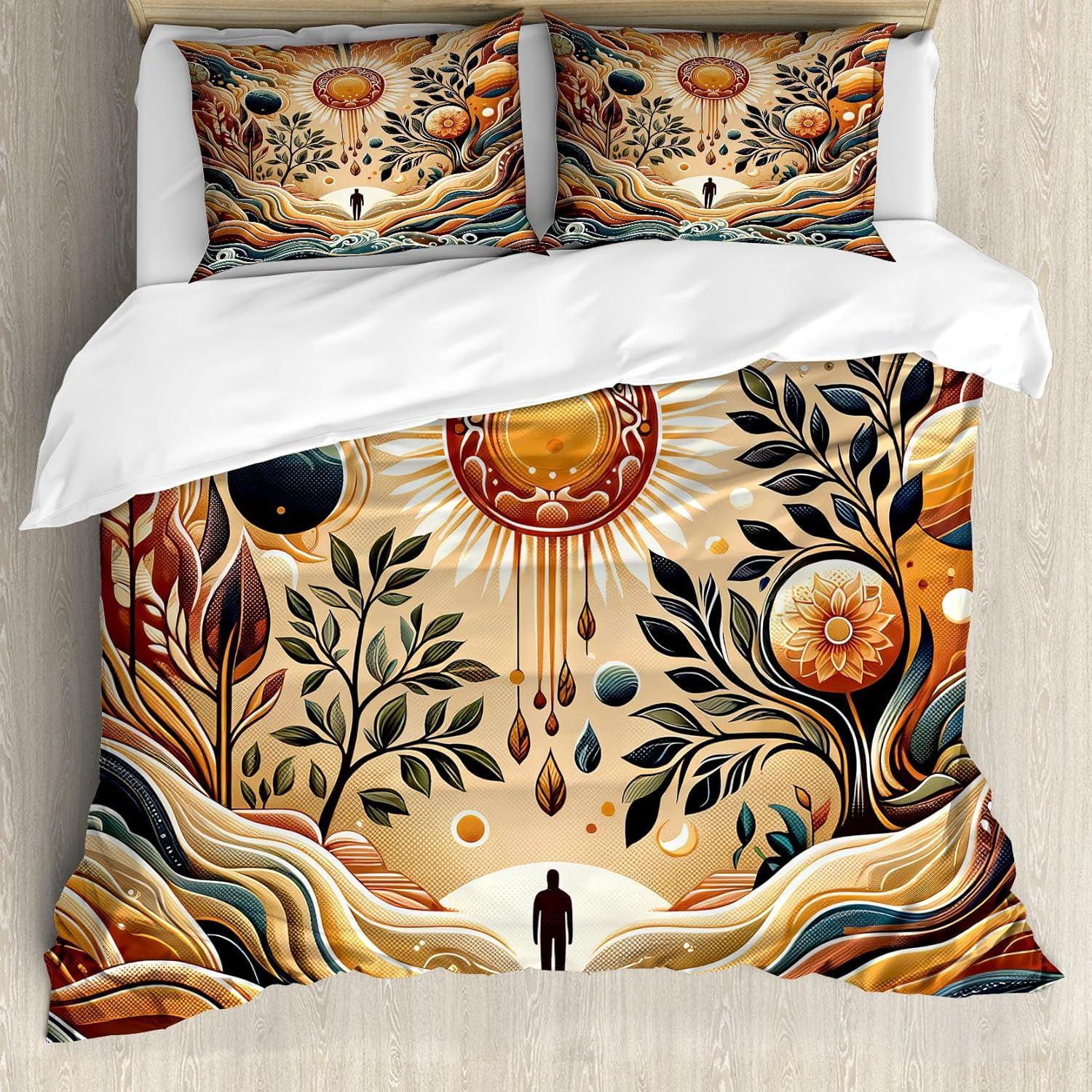 imageAmbesonne Floral Heart Duvet Cover Set Tenderness of Romantic Garden Ivy Branches and Roses Valentines Day Decorative 3 Piece Bedding Set with 2 Pillow Shams Queen Size Laurel Green and PinkPale Brown Petrol Blue